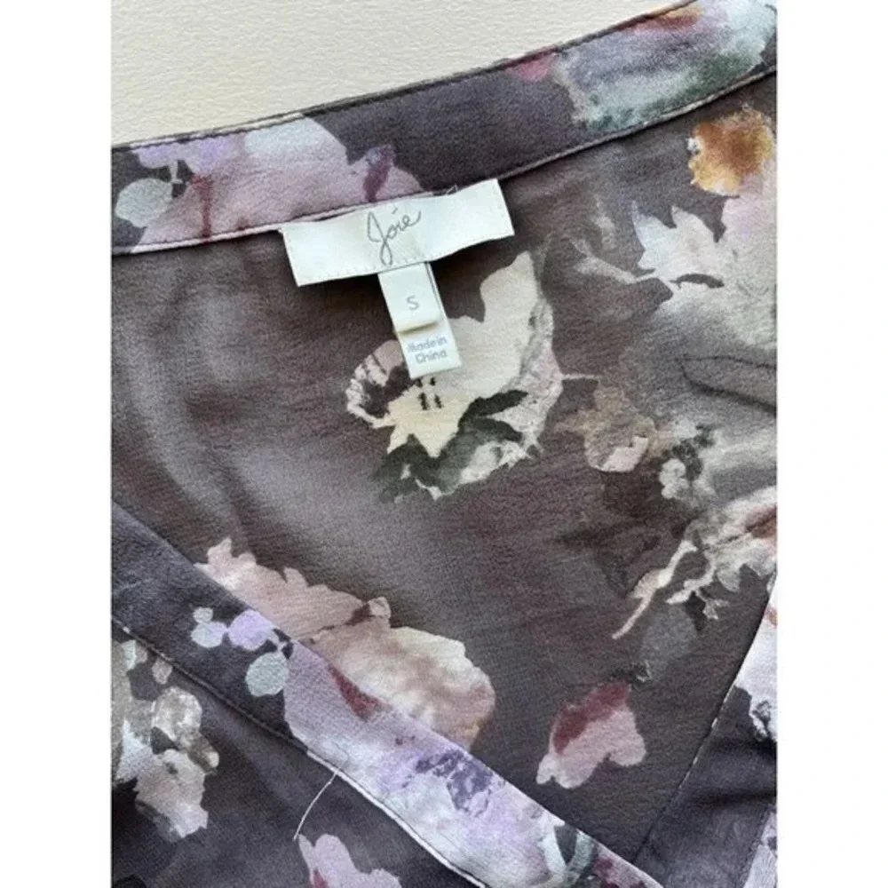 Joie Silk Floral Vneck Blouse S